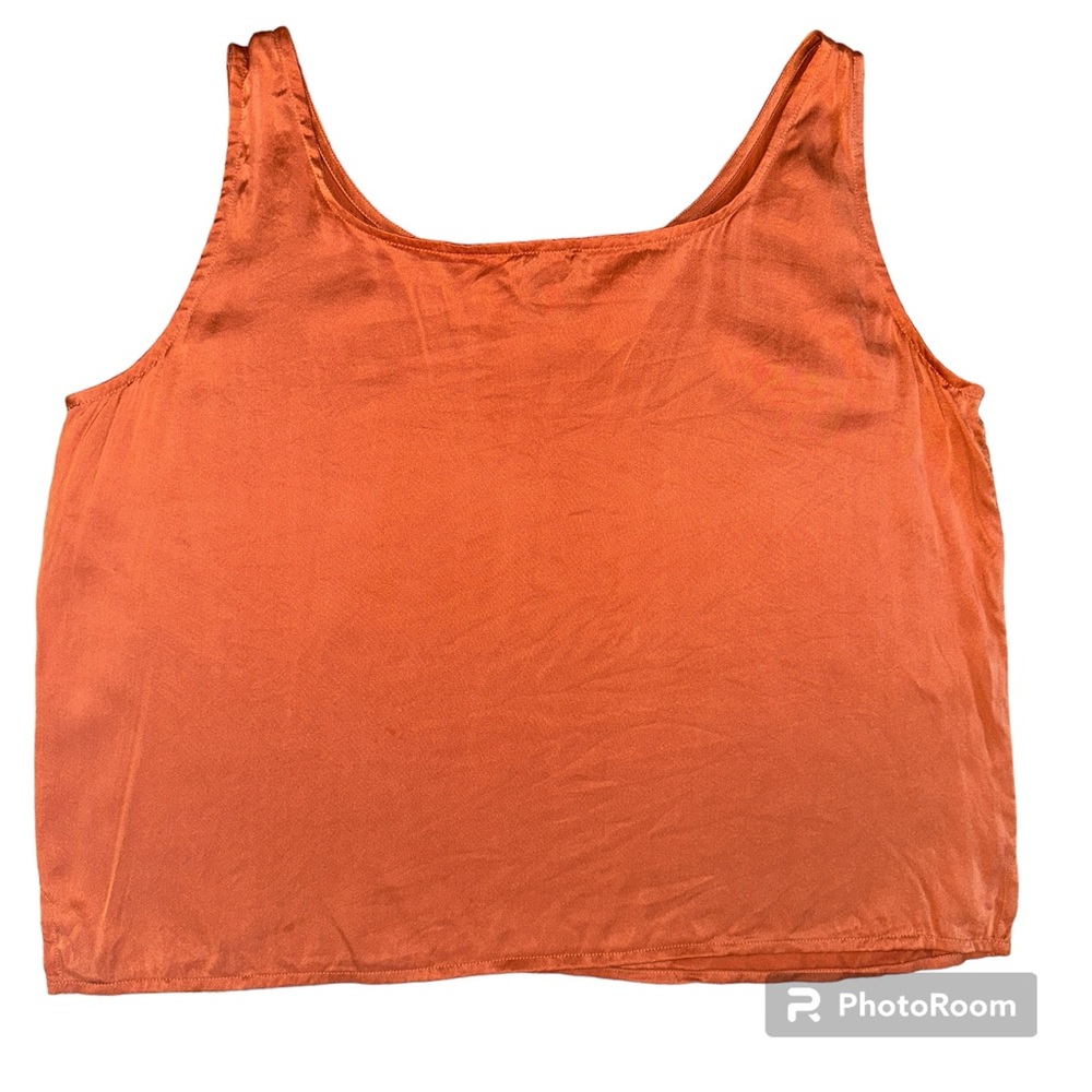 Eileen Fisher Women's Orange Tanktop 100% Silk Size Large